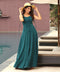 Spaghetti Strap Empire Waist Green Maxi